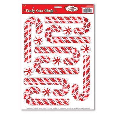 Beistle Christmas Candy Cane Clings (8/Sheet)