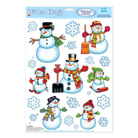 Beistle Christmas Snowman/Snowflake Clings (16/Sheet)