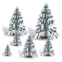 Beistle Christmas 3-D Winter Pine Tree Centerpieces (6/Pkg)