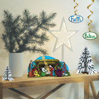 Bulk Vintage Christmas Glittered Nativity Scene Table Decoration (Case of 12) by Beistle