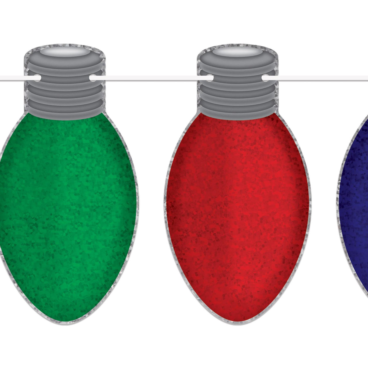 Beistle Christmas Light Bulb Streamer - 8.75 inch x 66 inch, Holiday Banners, 1/pkg, 12/case