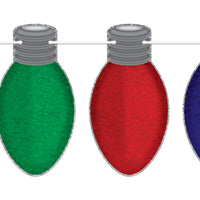 Beistle Christmas Light Bulb Streamer - 8.75 inch x 66 inch, Holiday Banners, 1/pkg, 12/case