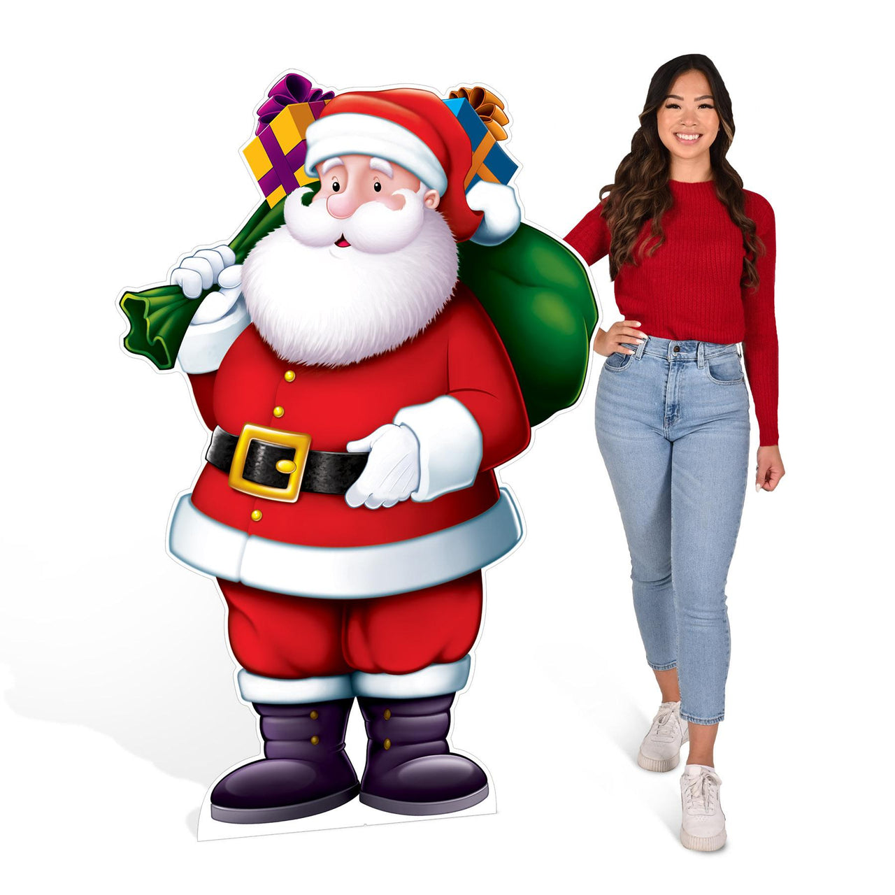 Beistle Santa Stand-Up - 67 inch x 45.25 inch Christmas Winter Decor - 3-D Prop