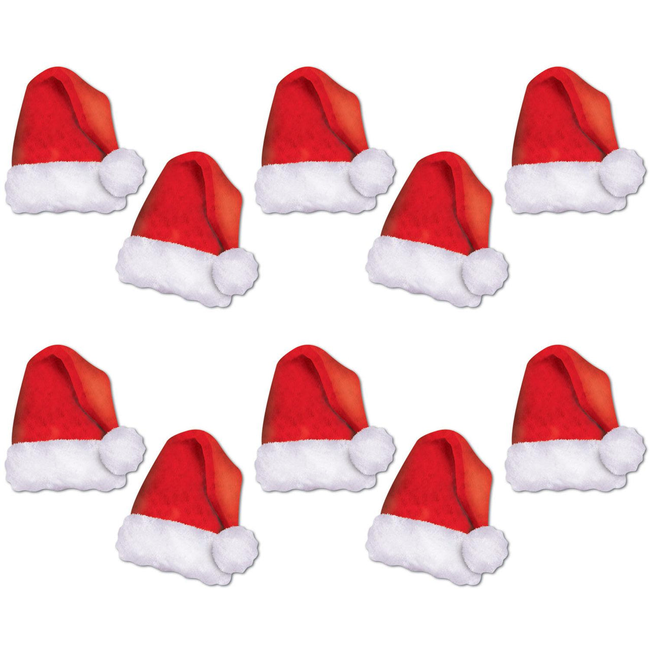 Beistle Christmas Mini Santa Hat Cutouts (10/Pkg)