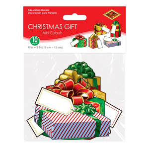 Bulk Mini Christmas Gift Cutout Decoration (Case of 240) by Beistle