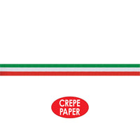 Fire Resistant Red, White & Green Crepe Streamer 