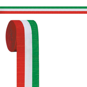 Beistle Christmas FR Red - White & Green Crepe Streamer