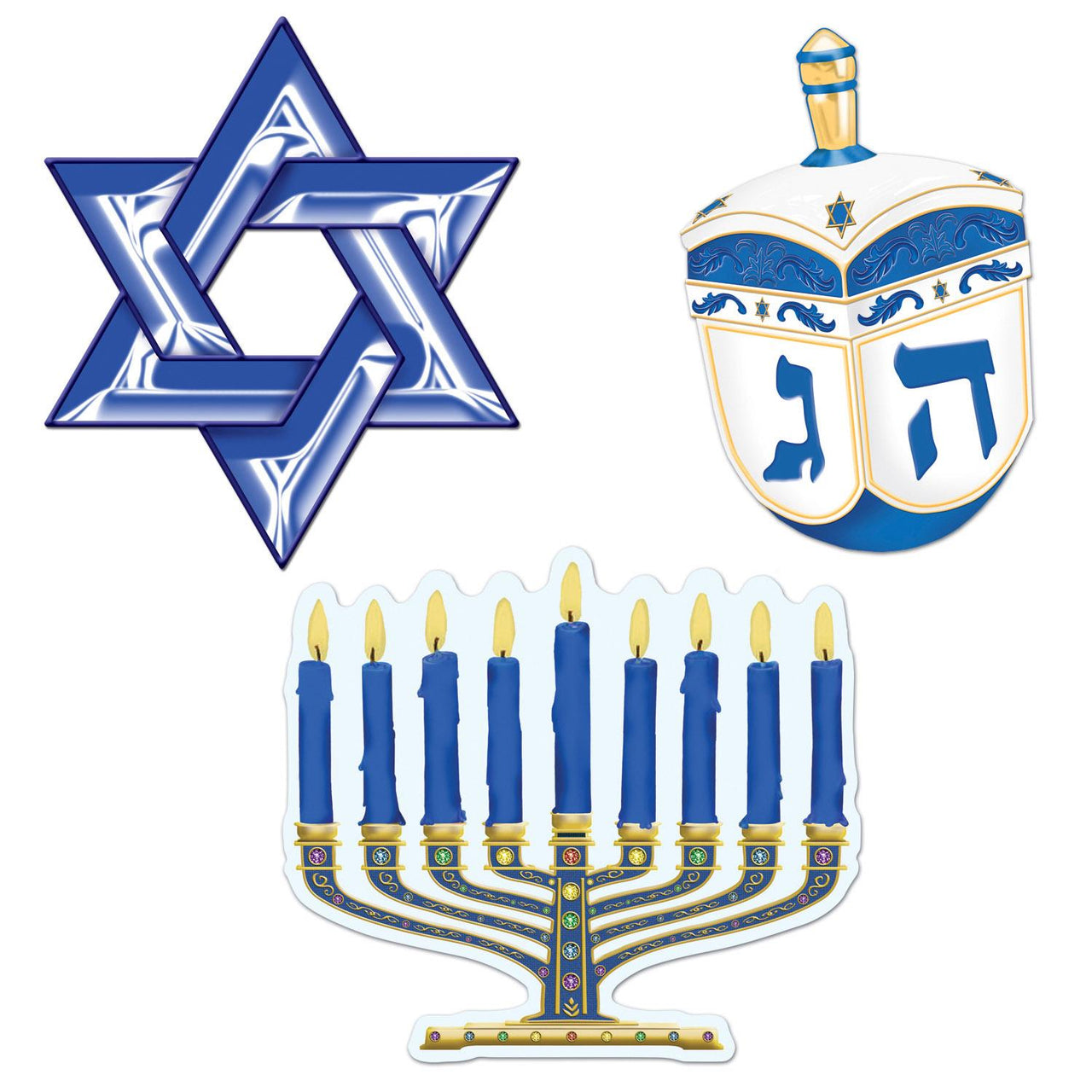 Beistle Hanukkah Cutouts (3/Pkg)
