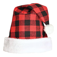 Beistle Christmas Plaid Santa Hat - Red & Black