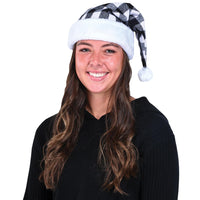 Bulk Plaid Santa Hat - Black & White (Case of 12) by Beistle