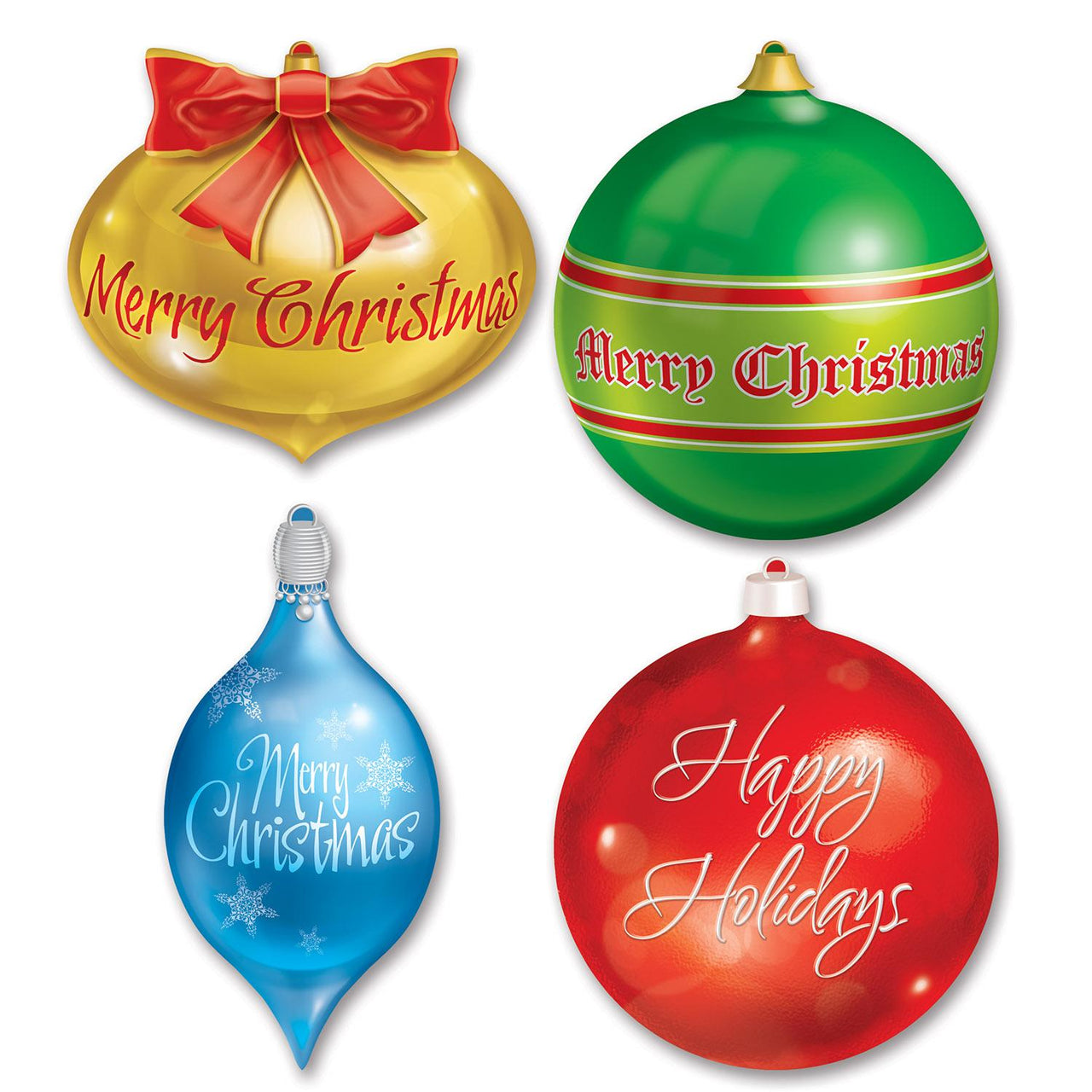 Beistle Christmas Ornament Cutouts (4/Pkg)