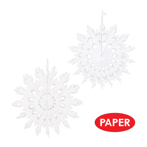 Christmas Tissue Snowflakes Decoration - white