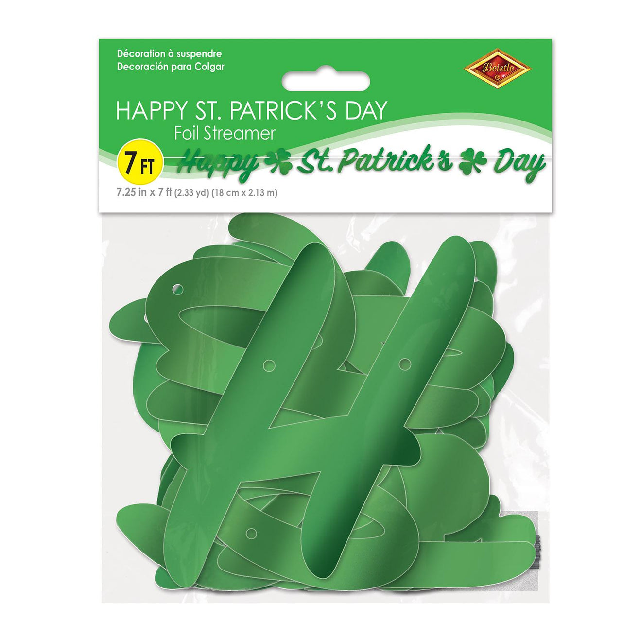 Bulk Foil Happy St. Patrick's Day Streamer (Case of 12) by Beistle