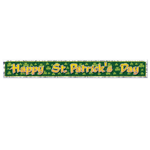 Beistle Met Happy St Patrick's Day Fringe Banner