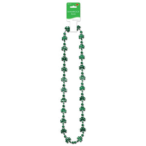 Bulk St. Patricks Day Party Shamrock Bead Necklaces (Case of 12) by Beistle