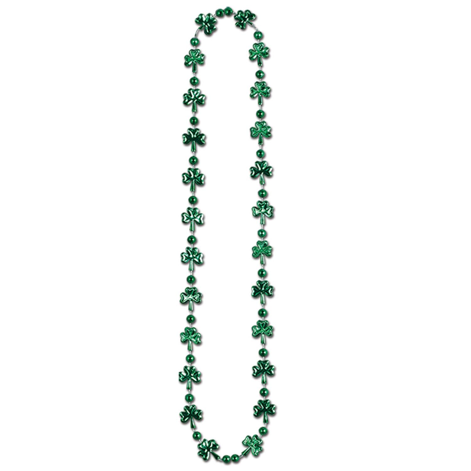 St. Patrick's Day Shamrock Bead Necklaces (12 Bead Necklaces/Case)