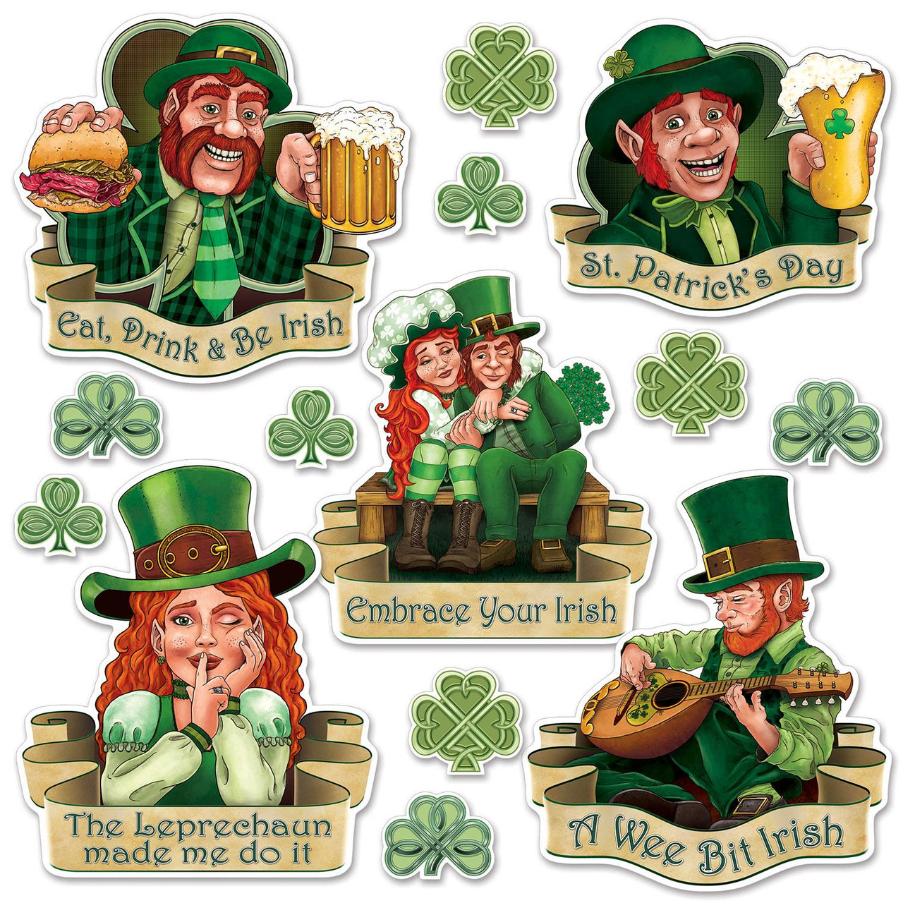 Beistle St Patrick's Day Cutouts (14/Pkg)