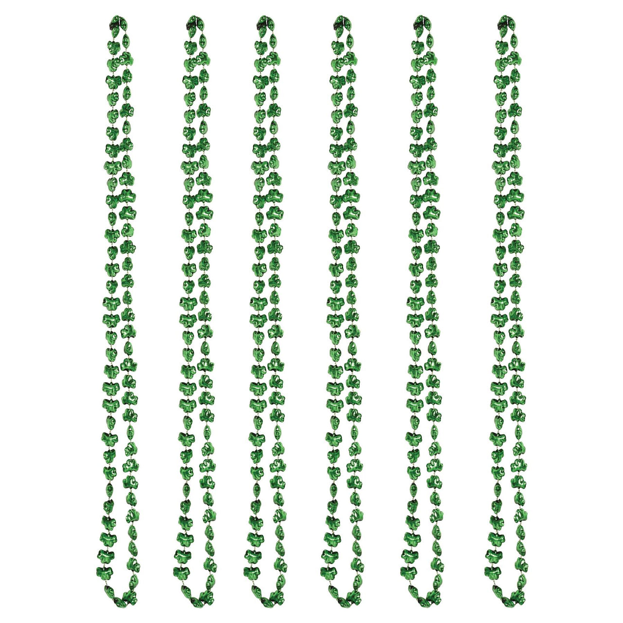 St. Patrick's Day Mini Shamrock Bead Necklaces (12 Packages)