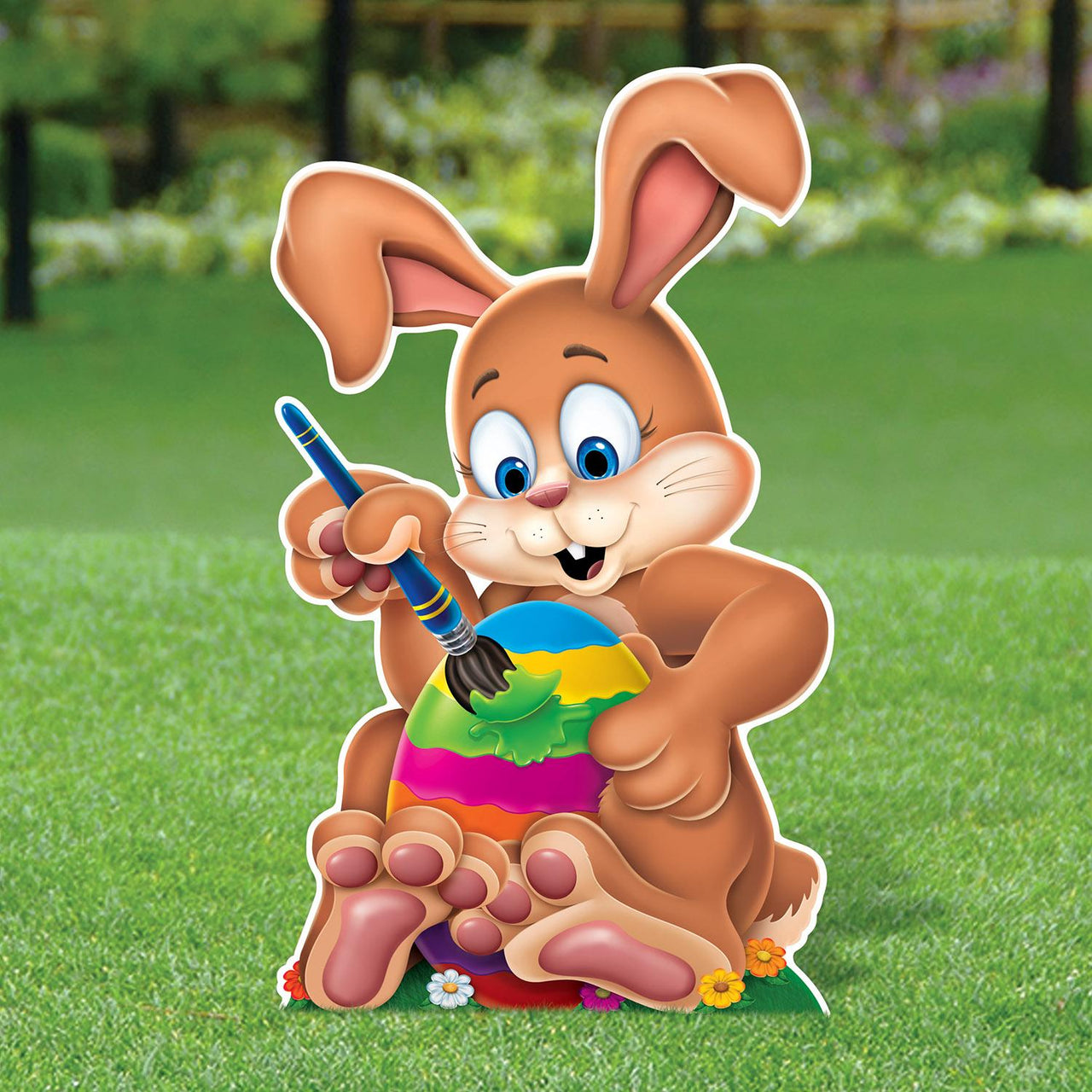 Bulk Plastic Jumbo Easter Bunny Yard Sign (Case of 2) by Beistle