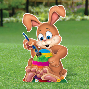 Bulk Plastic Jumbo Easter Bunny Yard Sign (Case of 2) by Beistle