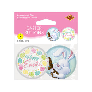 Beistle Easter Buttons - Easter Decor - 2 Inch