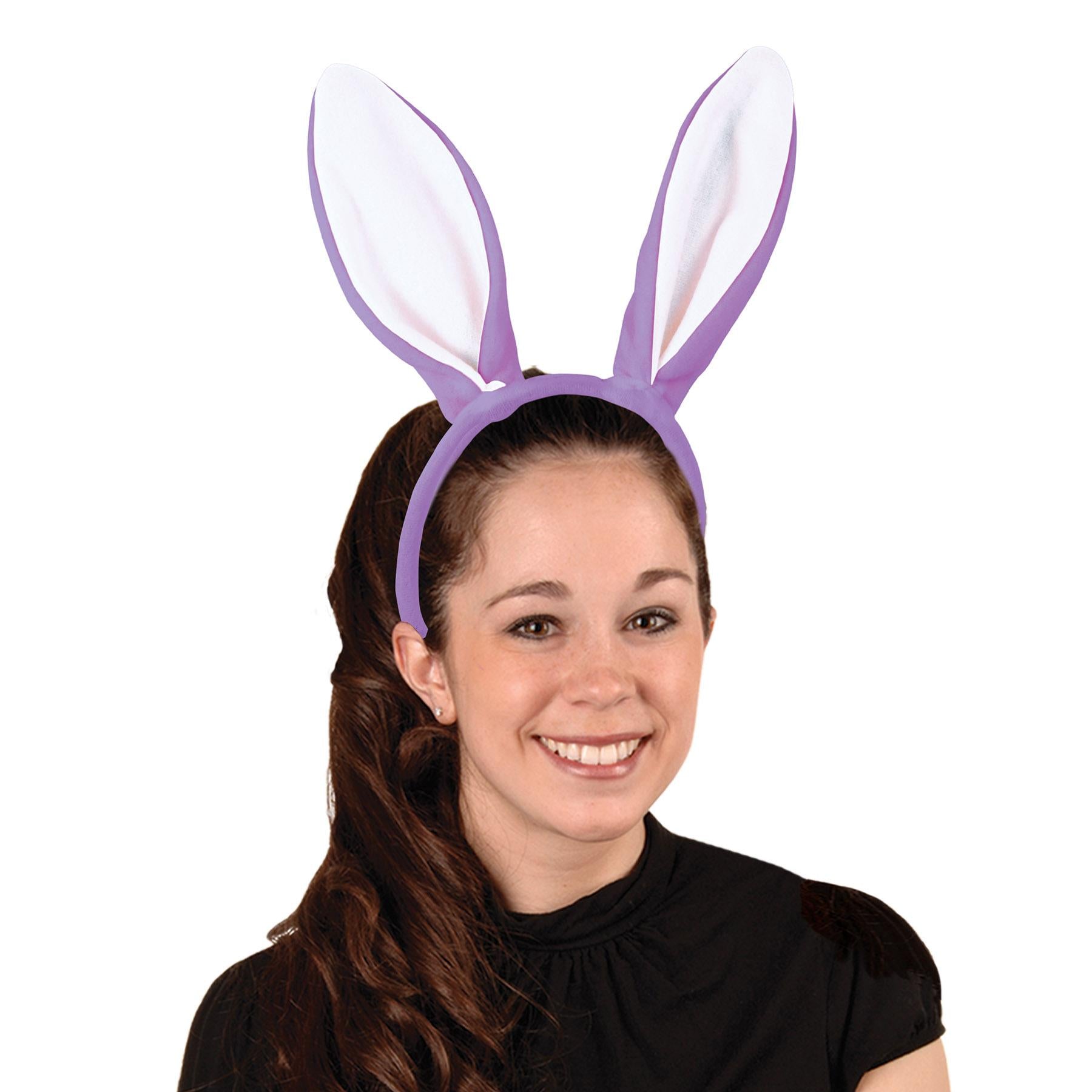 Beistle Easter Soft-Touch Bunny Ears - lavender & white