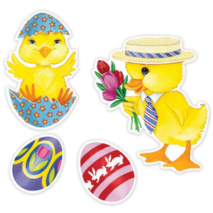Bulk Easter Party Bunny, Basket & Egg Stickers (48 Sheets per Case) by Beistle
