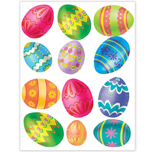 Bulk Easter Party Color Bright Egg Stickers (48 Sheets per Case) by Beistle