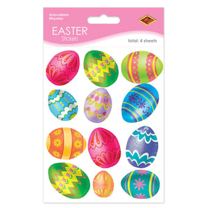 Beistle Easter Egg Stickers (4 Sheets/Pkg)