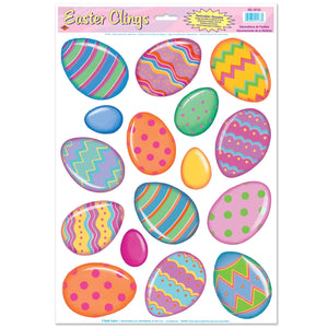 Beistle Easter Color Bright Egg Clings (16/Sheet)