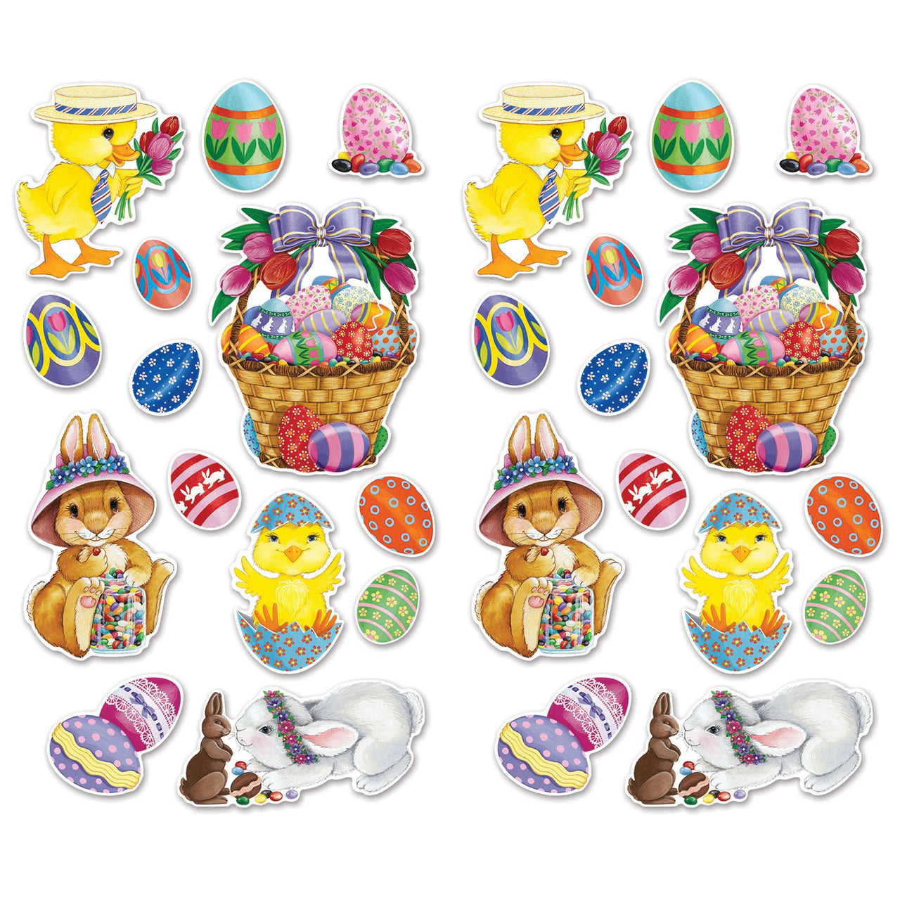 Beistle Easter Basket & Friends Cutouts (12 packs) - Easter Party Supplies