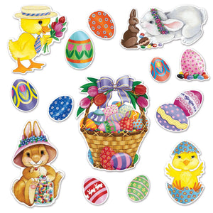 Beistle Easter Basket & Friends Cutouts (14/Pkg)