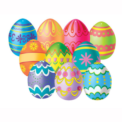 Beistle Mini Easter Egg Cutouts (10/Pkg)
