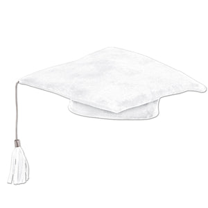 Graduation Party Supplies - Plush Graduate Cap - white