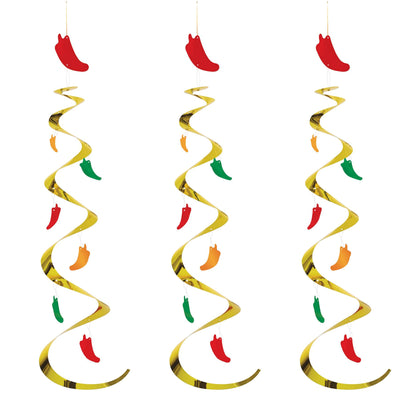 Beistle Fiesta Chili Pepper Whirls (3/Pkg)