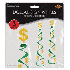 Bulk Casino Party ''$'' Whirls (Case of 18) by Beistle