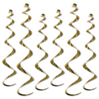 Beistle Twirly Party Whirlys gold (6/Pkg)