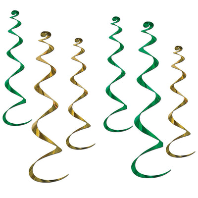 St. Patrick's Day Twirly Whirlys Assorted green & gold (6/Pkg)