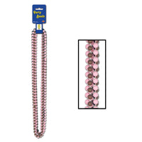 Party Bead Necklaces - Small Round Assorted brown & pink (6/Pkg)