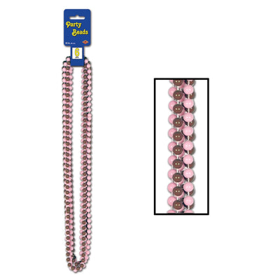 Party Bead Necklaces - Small Round Assorted brown & pink (6/Pkg)