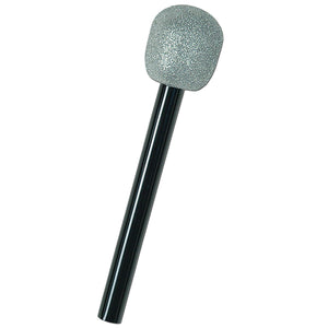 Beistle Glittered Microphone - silver & black