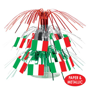 Beistle Italian Flag Mini Cascade Centerpiece (Pack of 12) - International Party Themes, Italian Themed Decorations