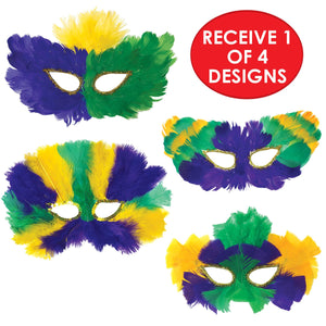 Mardi Gras Feather Mask Assortment