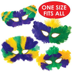Mardi Gras Feather Mask Assortment