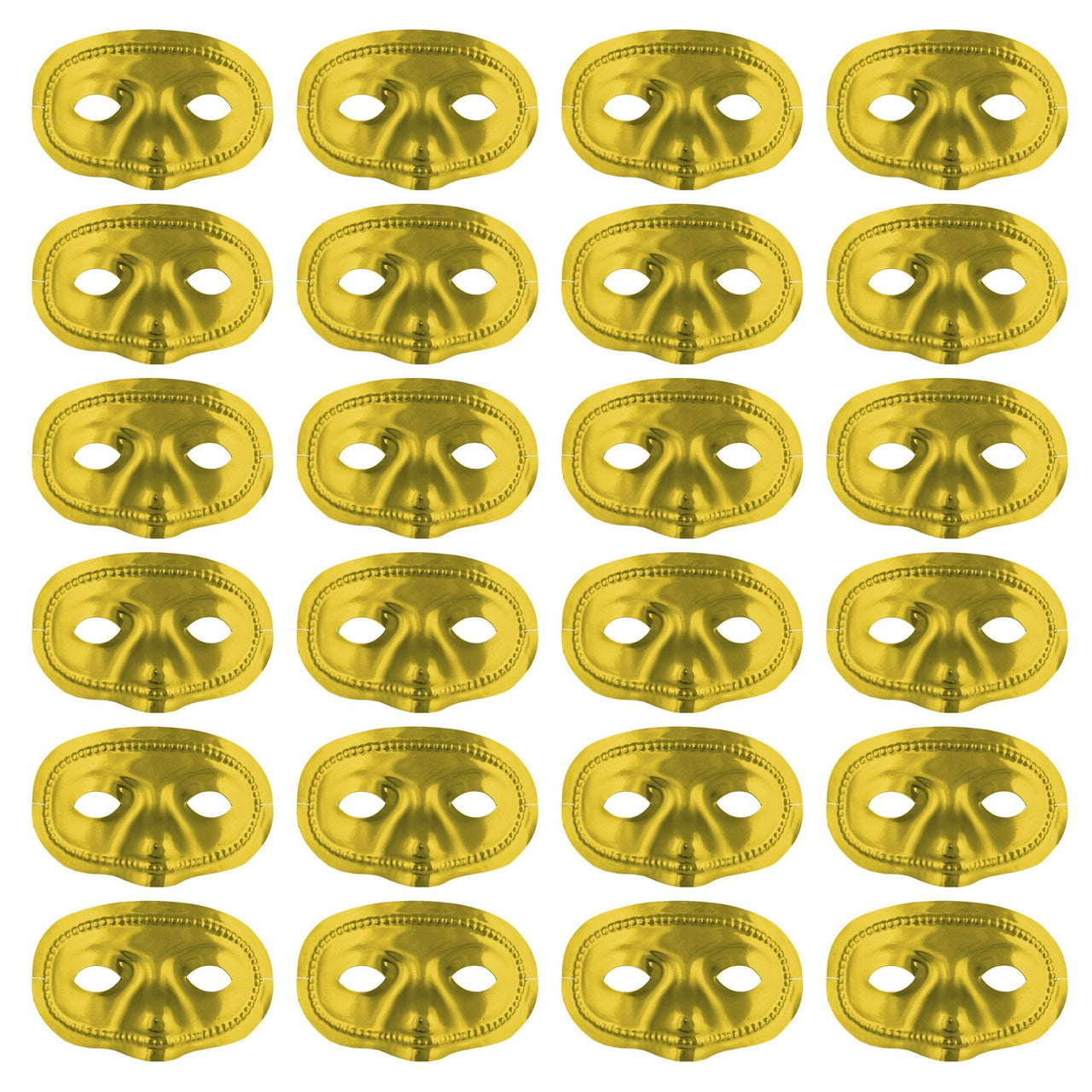 Mardi Gras Party Supplies - Metallic Half Mask - gold