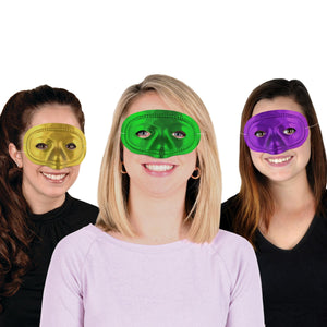 Metallic Half Masks - assorted gold, green, purple 