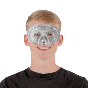 Mardi Gras Party Supplies - Metallic Half Mask - silver