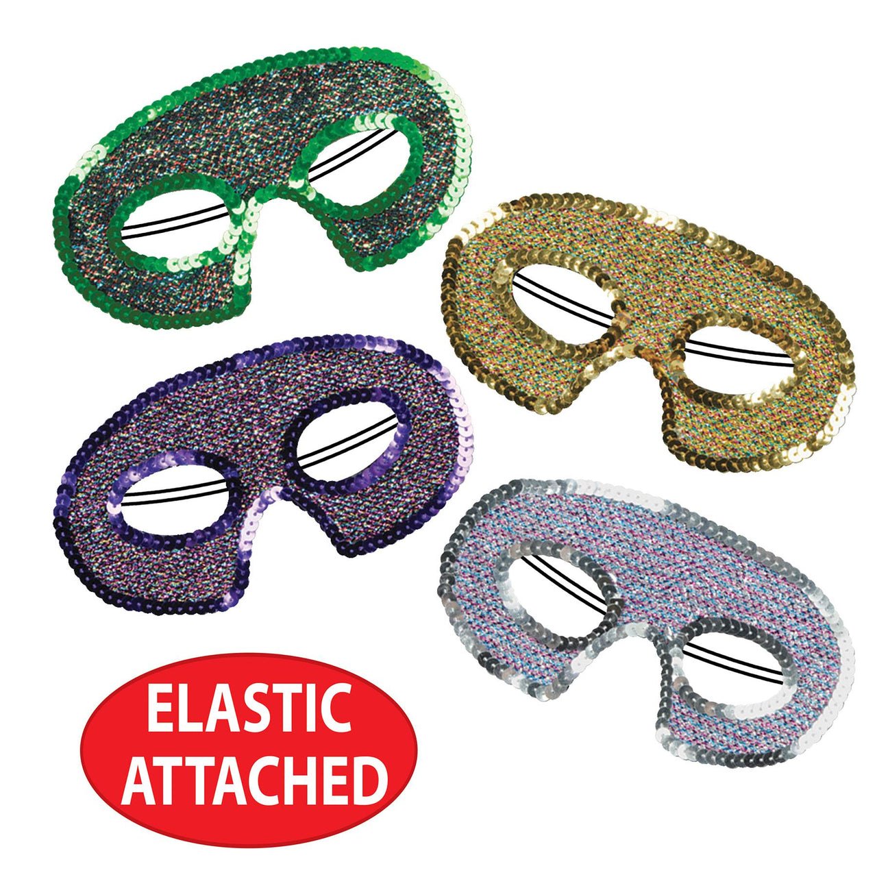Sequin-Lame Half Masks - assorted colors
