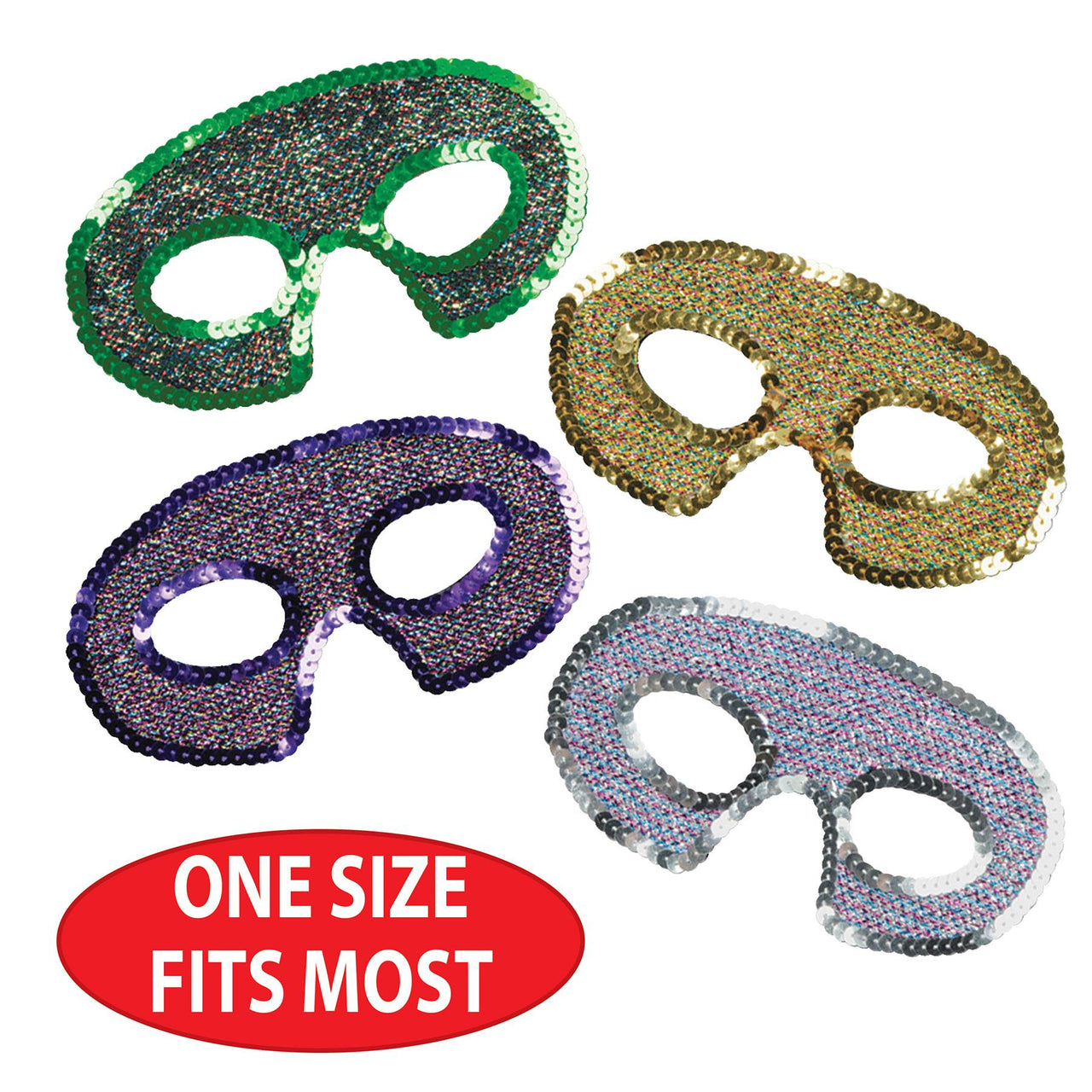Sequin-Lame Half Masks - assorted colors