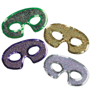 Beistle Mardi Gras Sequin-Lame Half Masks